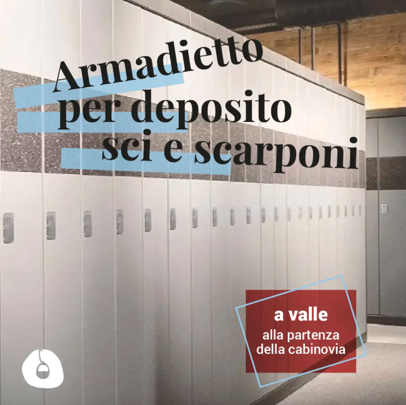 Armadietti riscaldati deposito sci e scarponi