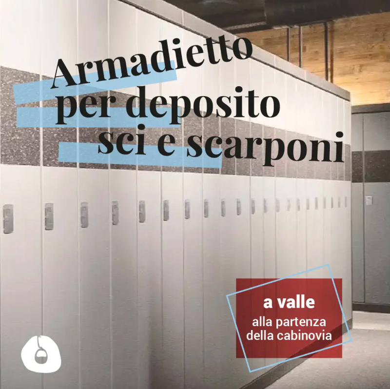 Armadietti riscaldati deposito sci e scarponi Piana Di Vigezzo